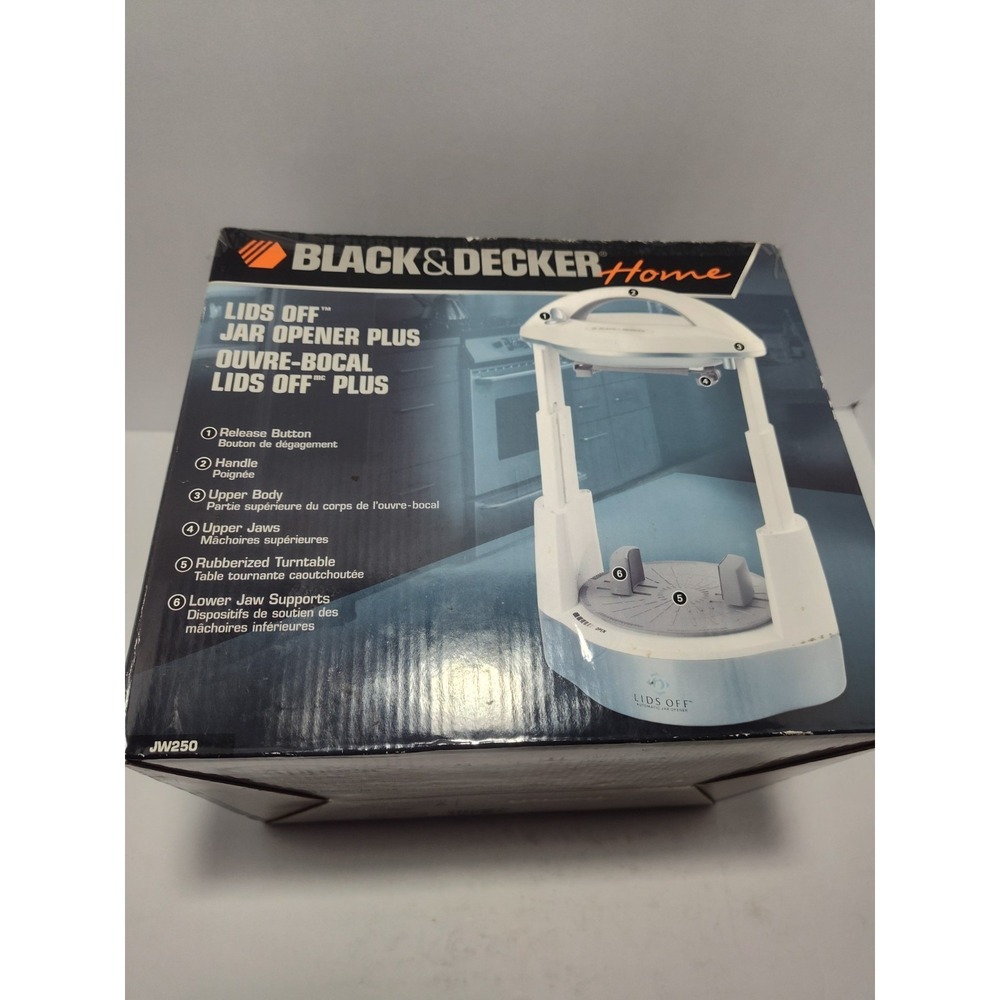 Black & Decker Home Lids Off Jar Opener plus jw250 NEW OLD STOCK